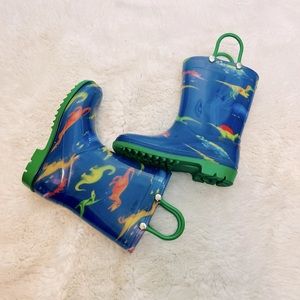Storm Kidz Blue Dino Print Rain Boots